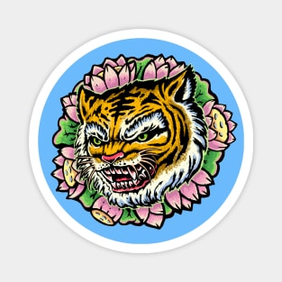 Tiger & lotus Magnet